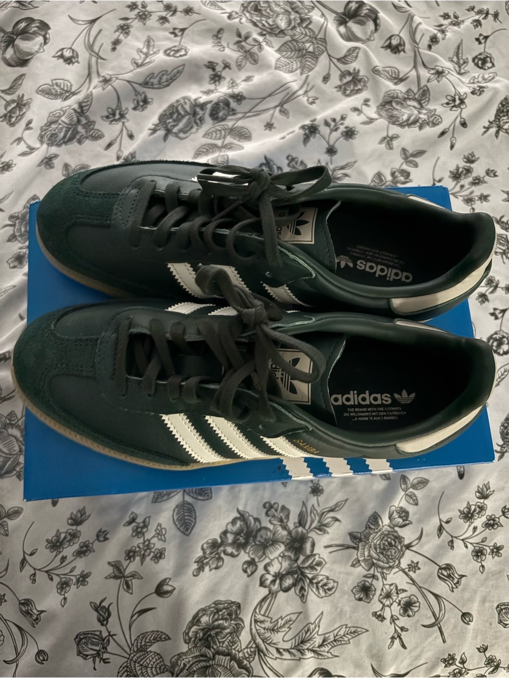 adidas Originals Samba OG J Dark Green & White Women's Sneakers - Picture 7 of 7